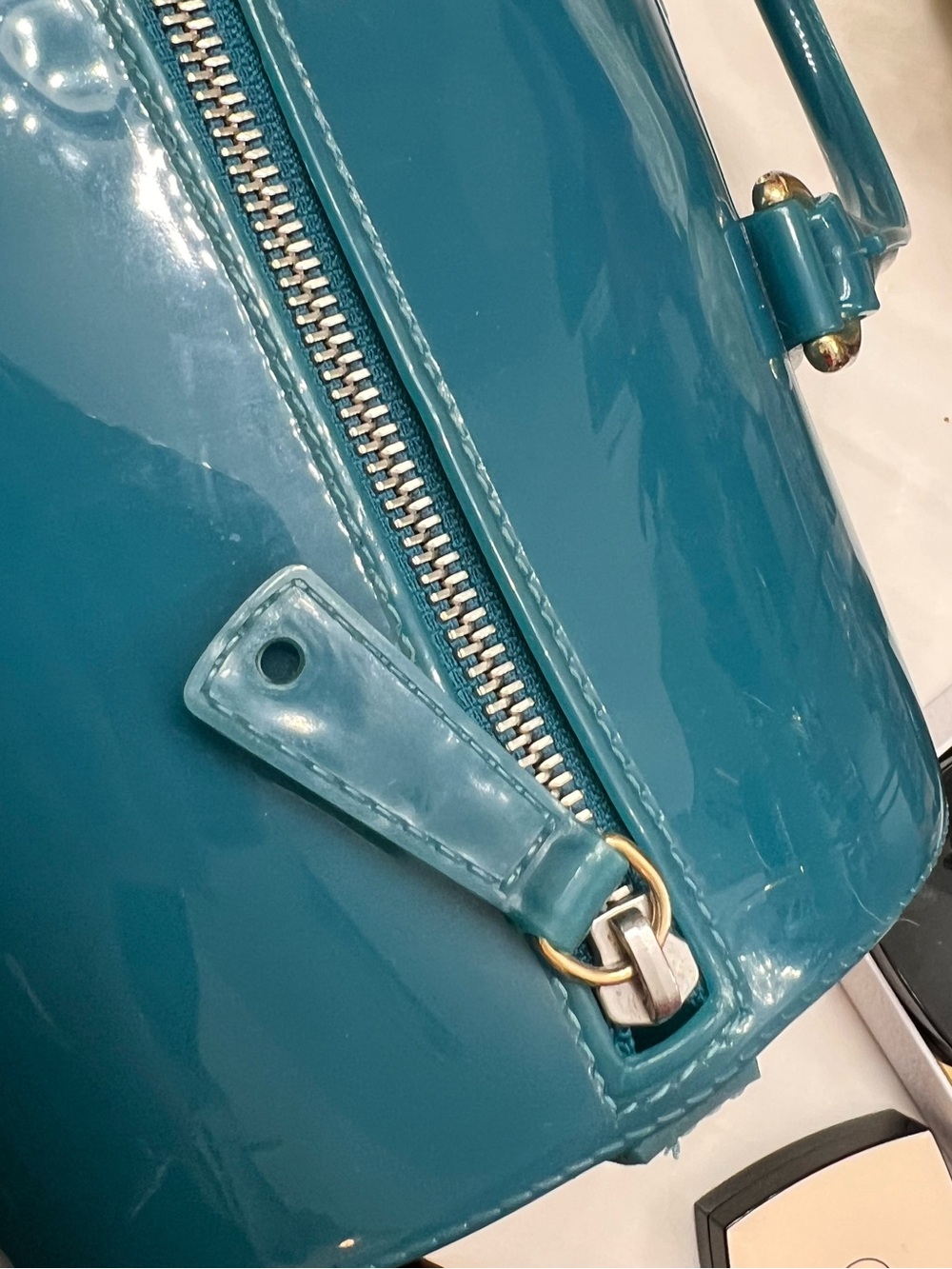 Furla Teal Jelly Bag with Pouch - Picture 12 of 16